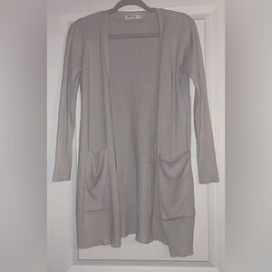 Miracle Ribbed Light Gray Cardigan Viscose Blend Size Small
